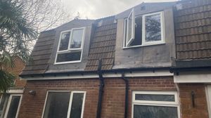 Completed new 1st floor showing 2 of 3 lead capped dormer windows at rear