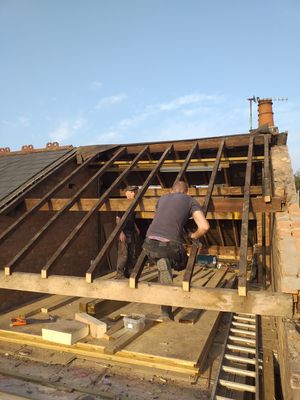 Removing rear roof slope before dormer construction began