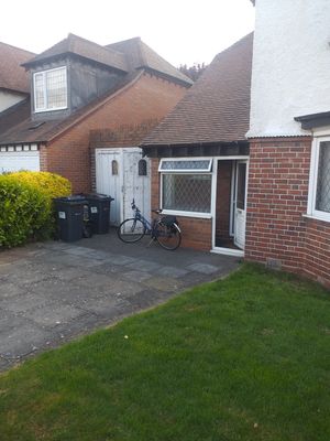 Original garage and porch