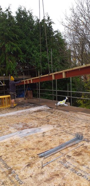 12M span steel beam to support the new trussed rafters