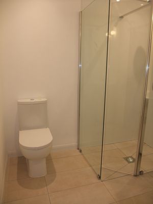 Wet room constructed in garage conversion